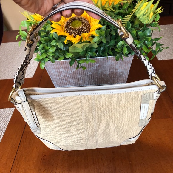Coach Handbags - Coach Angora Straw Handbag Natural White 4710